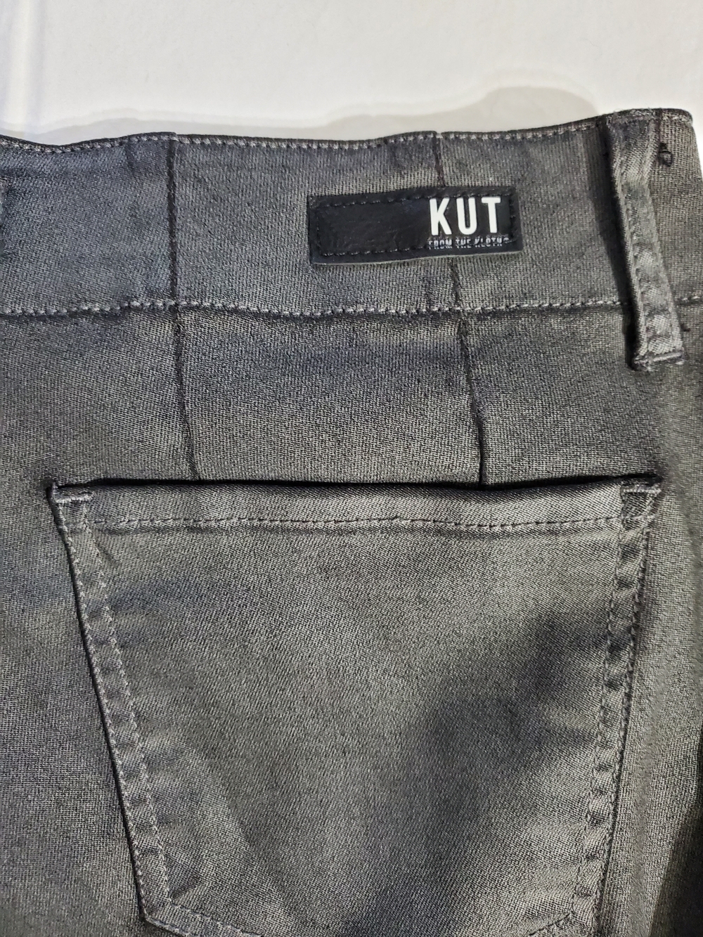KUT From The Kloth Gray Skinny Pants Size 8 High Rise Stretch Ankle Zip - Picture 6 of 9